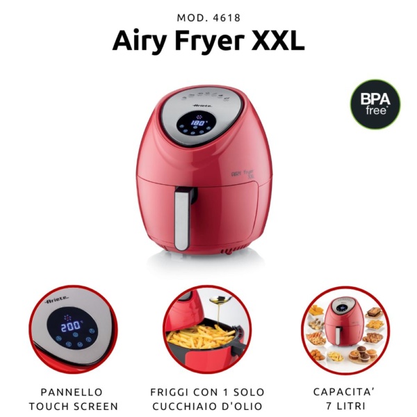 ARIETE CVRTNIK NA VROČ ZRAK XXL DIGITAL 4618 RDEČ - Image 2